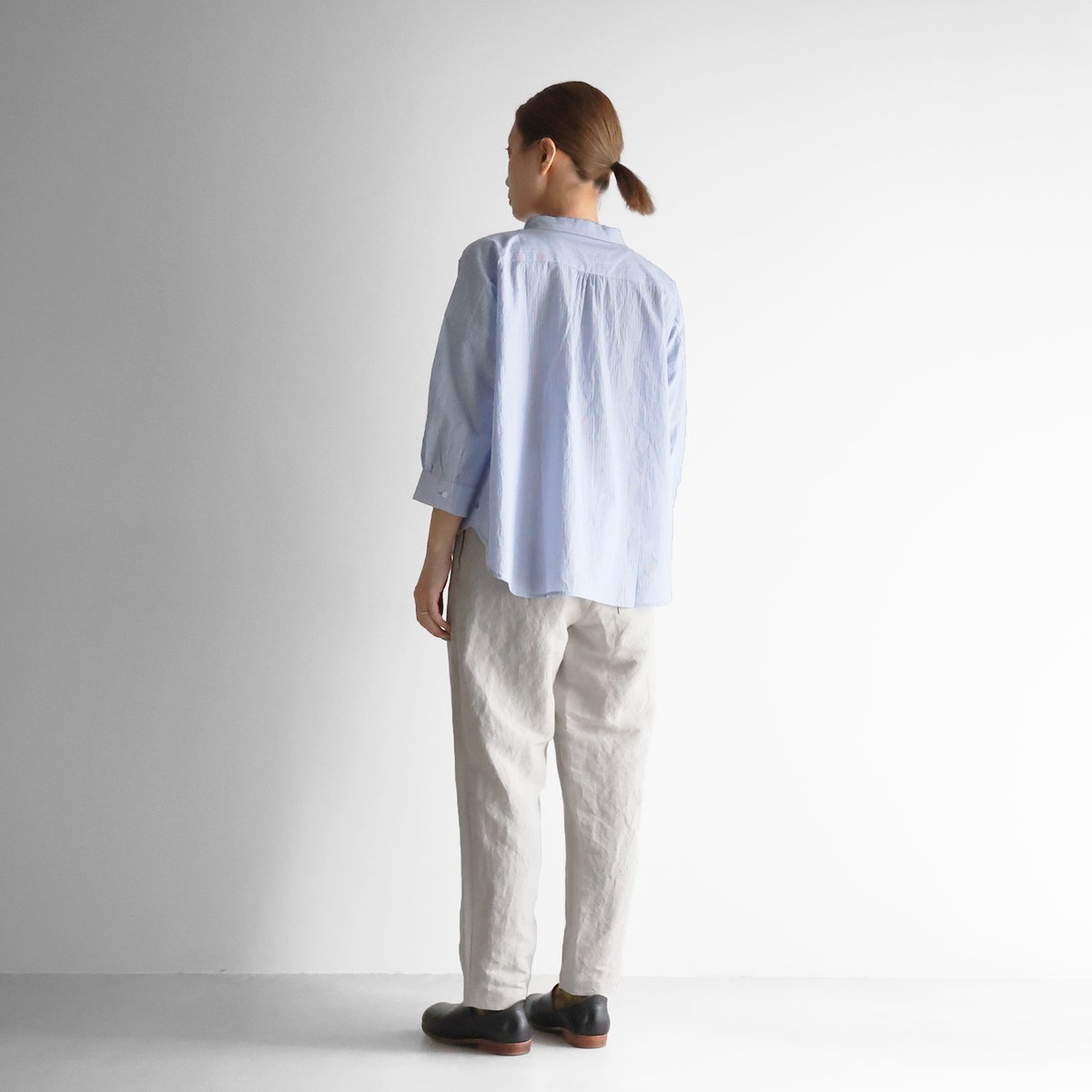 HUIS 遠州織物　U108　8分袖コードレーンワイドブラウス 8分袖コードレーンワイドブラウス U108をリリースしました