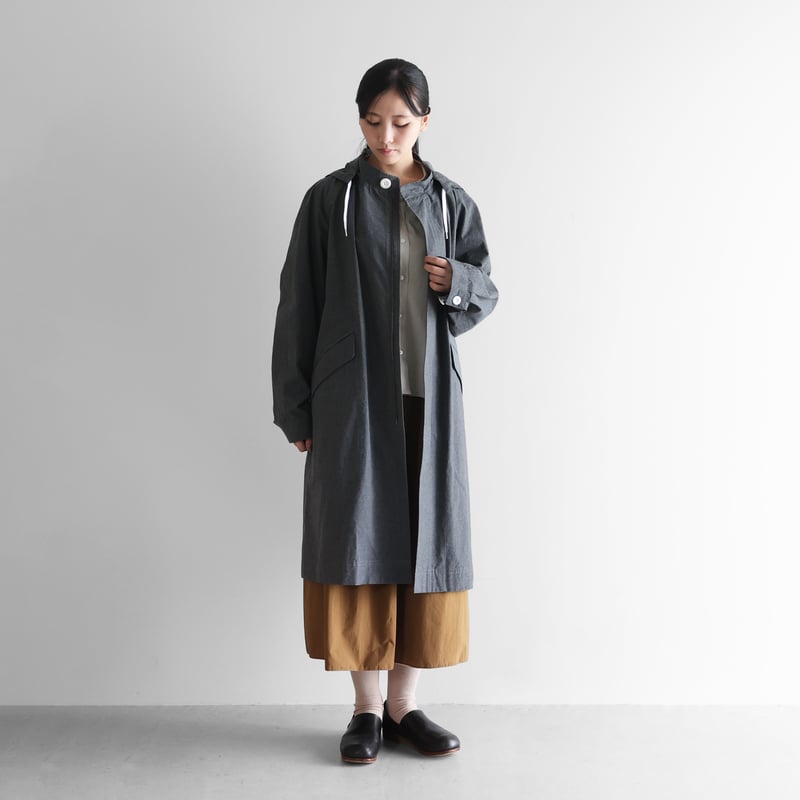 HUISハウス遠州織物506Lダウンプルーフコットン ダウンプルーフコットンパッカリングフードコートL（トップ糸