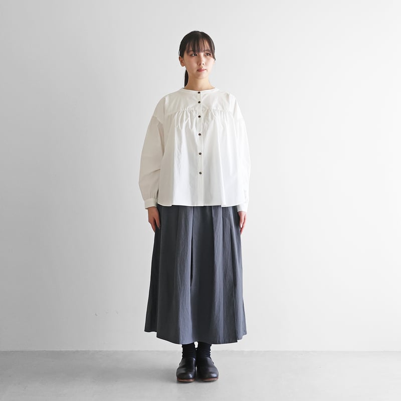 オーガニックコットンラップスカートパンツ（ダークグレー）【レディス