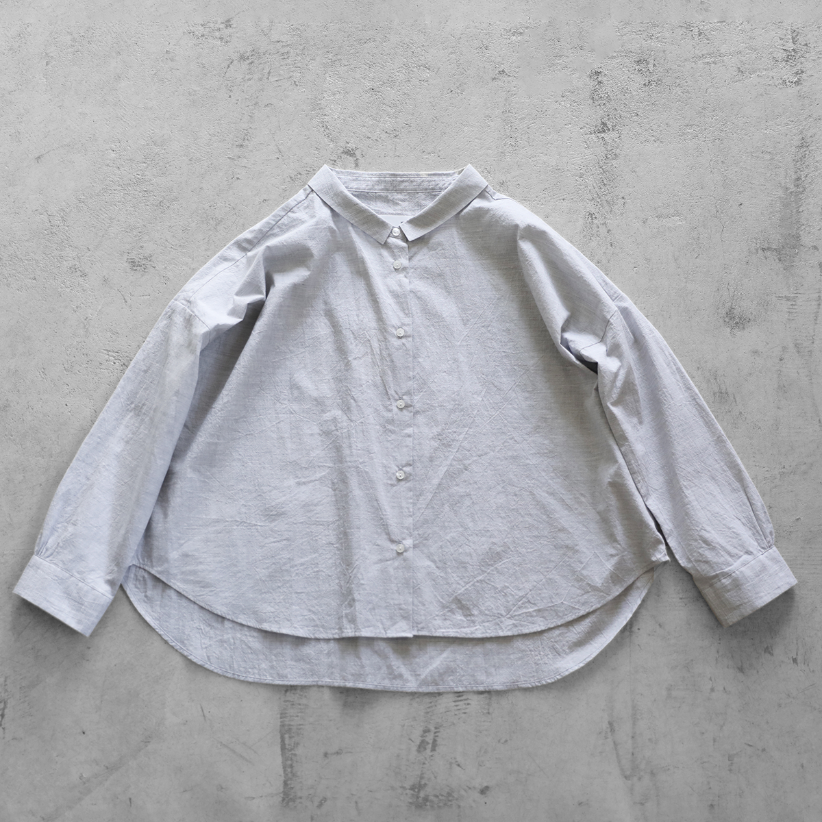 コードレーンワイドブラウス（トップ糸グレーストライプ）【レディス