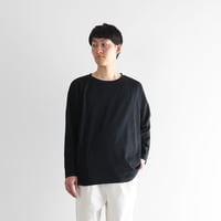HUIS SUVIN COTTON長袖スクエアワイドカットソー 遠州織物 HUIS in house］SUVIN COTTON半袖ポロカットソー（ダークグレー