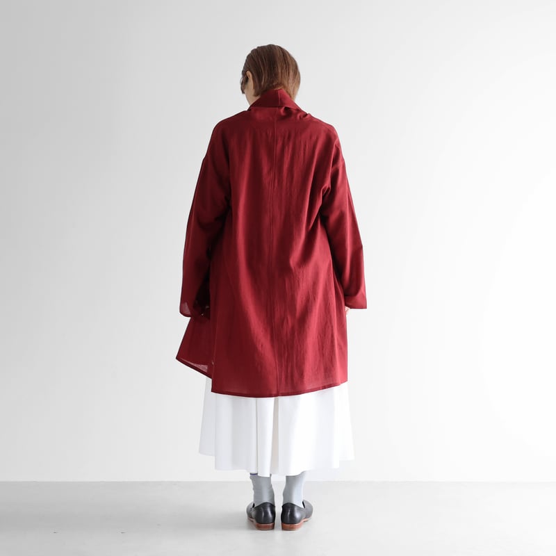 ウォッシャブルウールロングカーディガン（ダークレッド）【ユニ