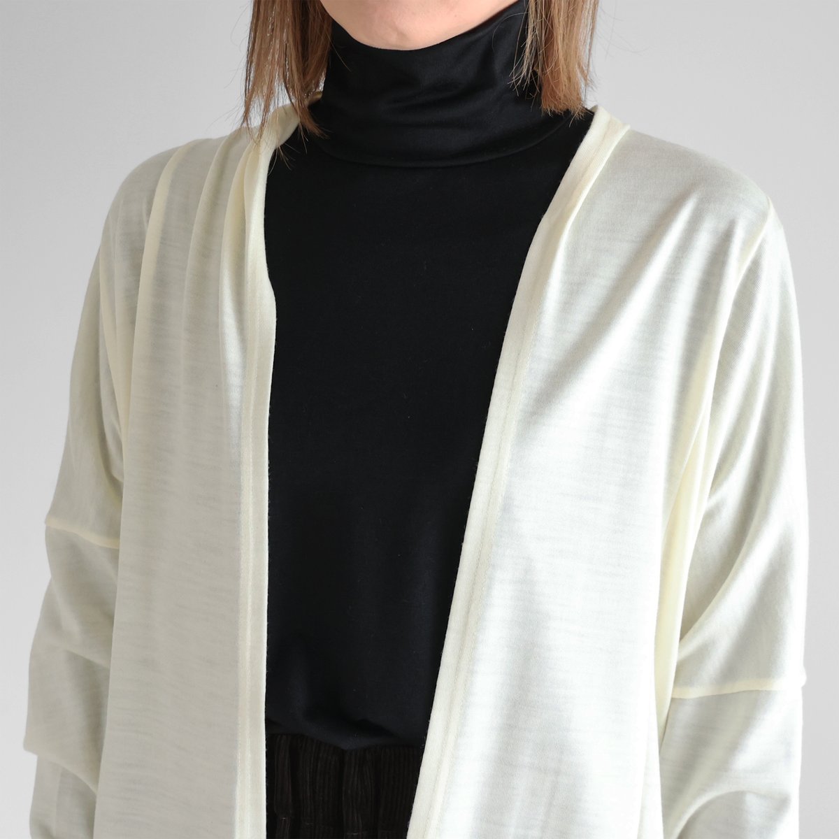 HUIS in house］メリノオプティモウォッシャブルウール天竺長袖リブ