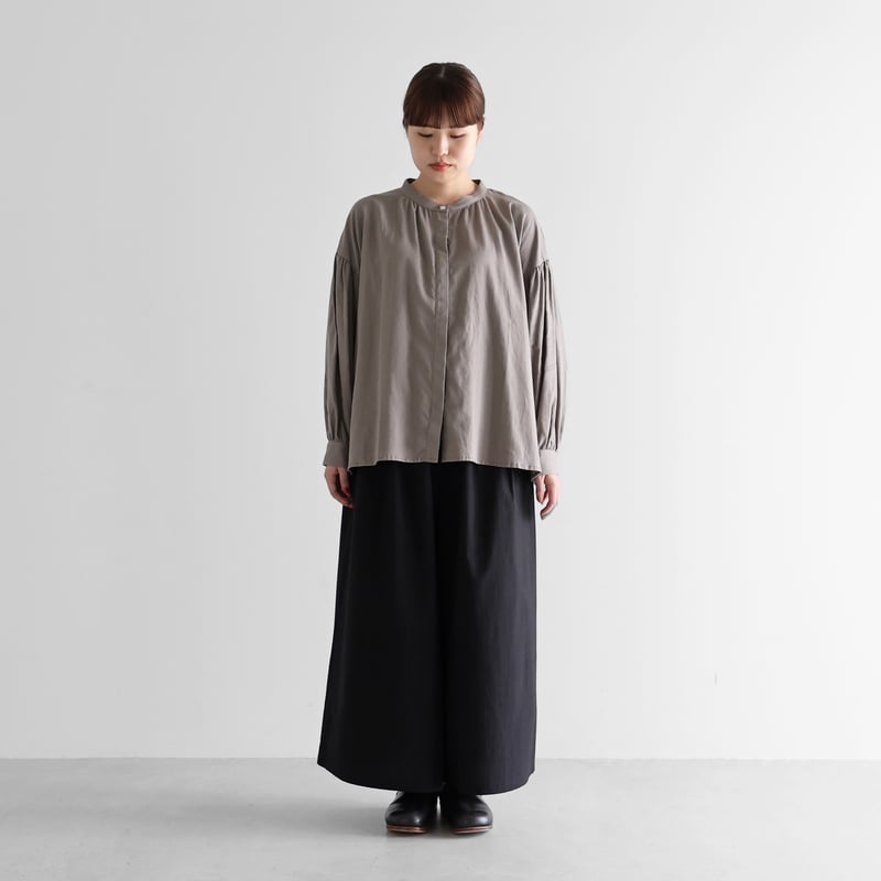 HUIS やわらかコットンスカートパンツ　505 遠州織物 やわらかコットン／スカートパンツ 505／ダークグレー（ユニ