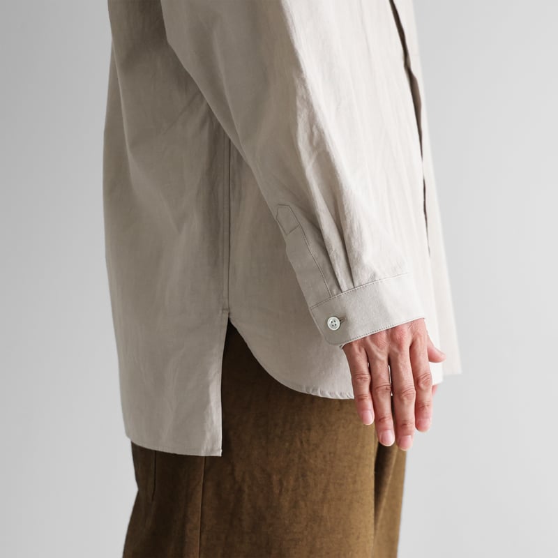 ギザコットンヘンプオーバーシャツL（ナチュラルグレー）【ユニ