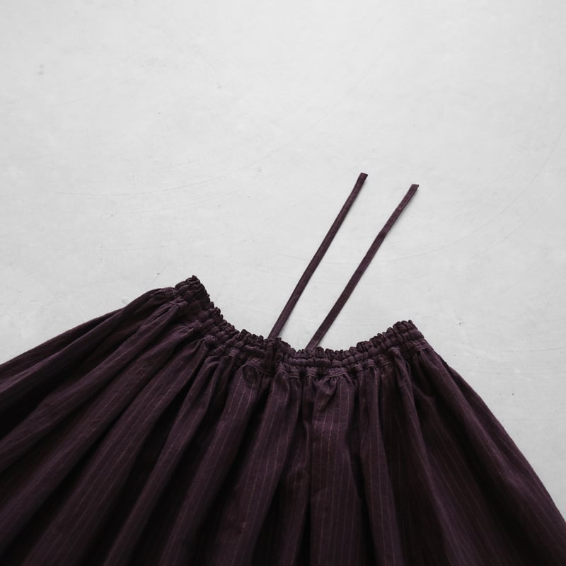 シーチングコットンロングスカート（ボルドーブラウン）【レディス