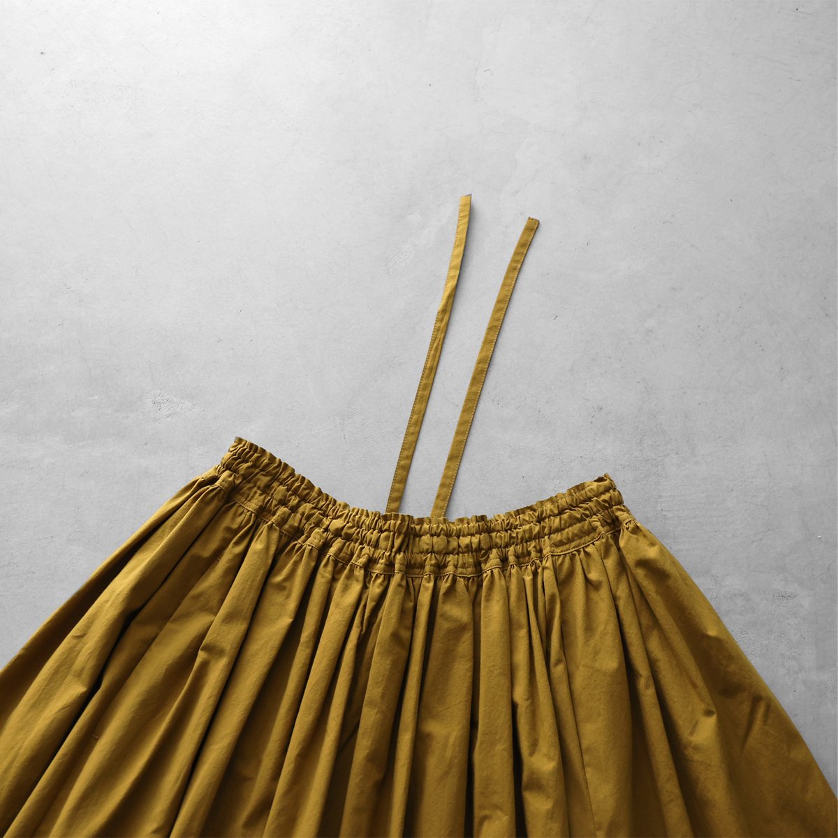 遠州織物HUIS オーガニックコットンスカートU402 オーガニックコットンロングスカート（エバーグリーン