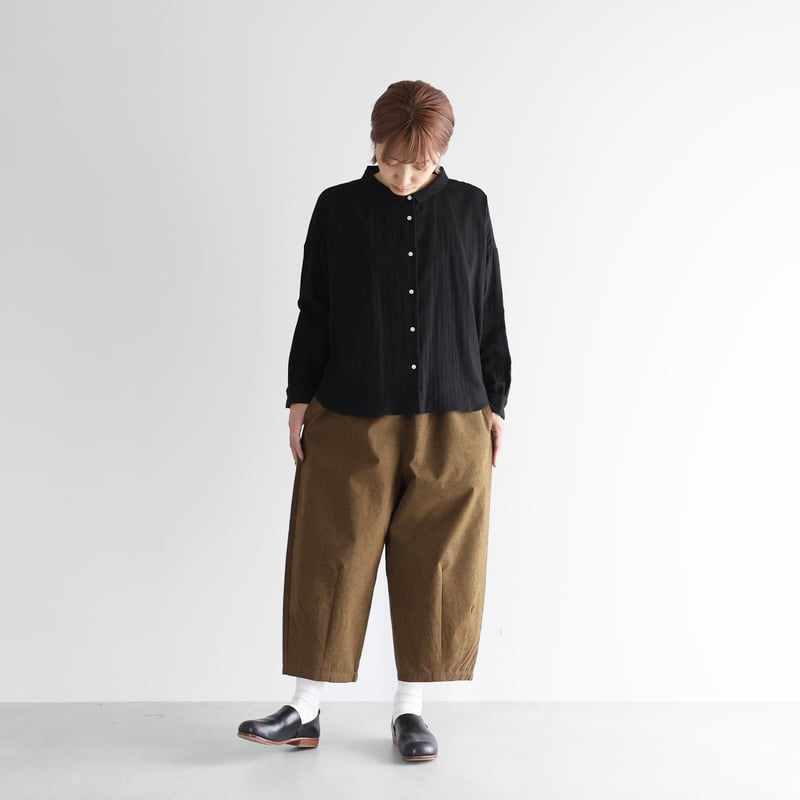 HUIS. 遠州織物 綿麻(コットンリネン)バフクロスロングスカート HUIS. 遠州織物 綿麻(コットンリネン)バフクロスロングスカート