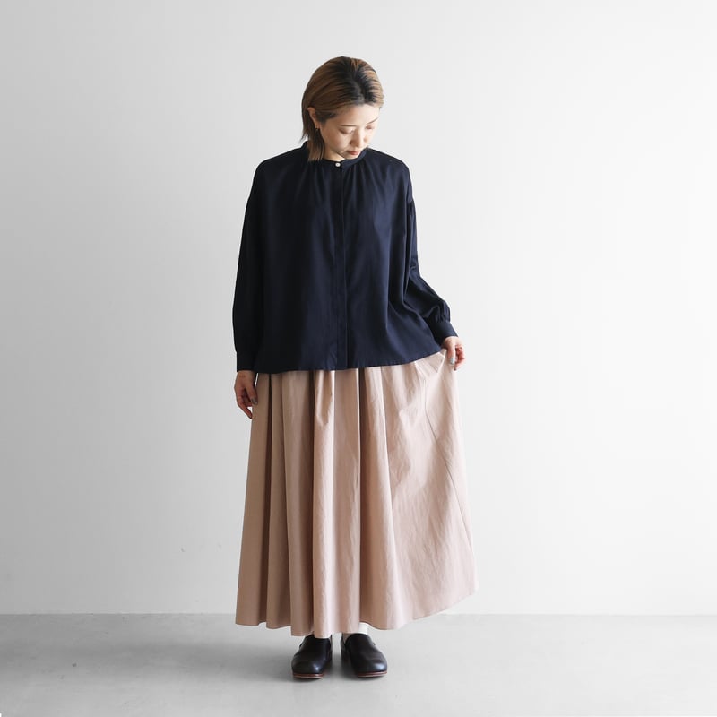 【美品】  liten / リテン | 2023SS | balloon blouse バルーンスリーブ ブラウス | F | ダークネイビー | レディース やわらかサテンバルーンスリーブワイドブラウス（ダークネイビー