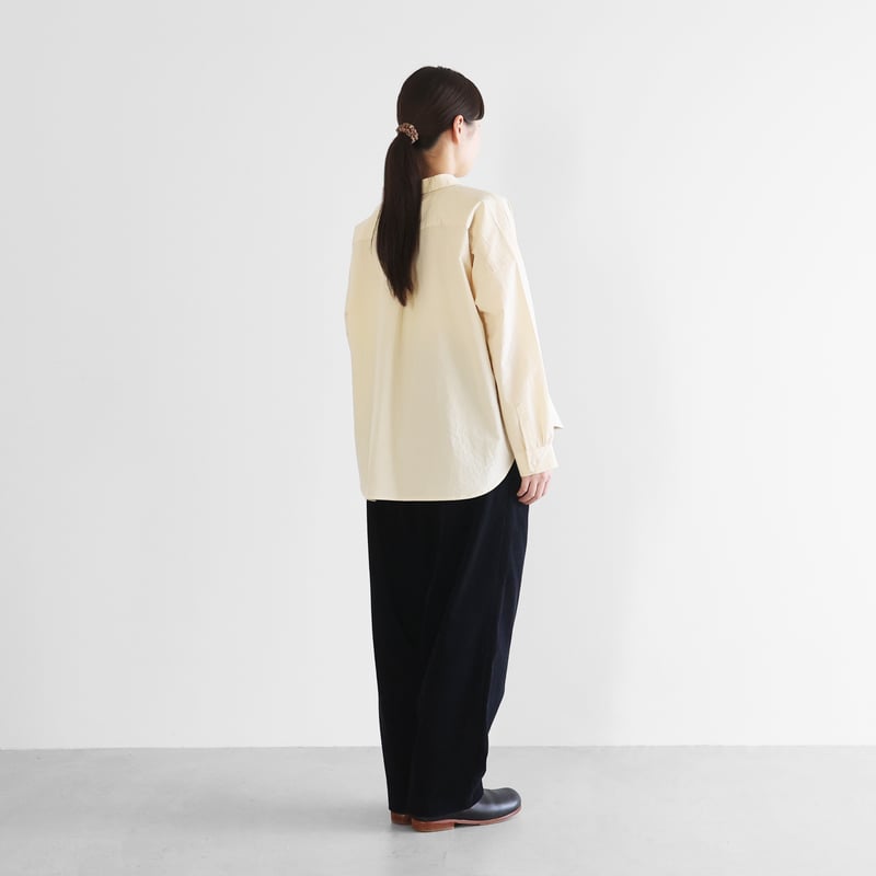 極細畝コーデュロイワイドパンツ（極細畝・ダークネイビー）【ユニ