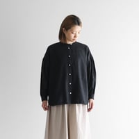 シャトルリネンジャガードショートカーディガン（フレンチネイビー