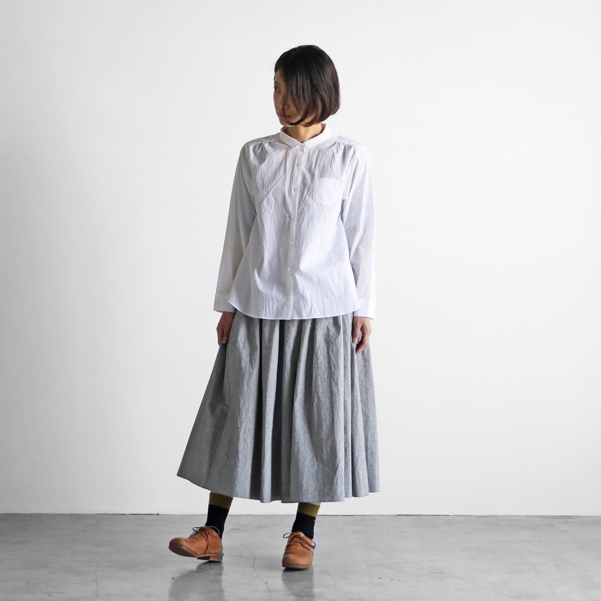 新品☆D-due コットンリネンスカート（タグ付き未使用）ロング