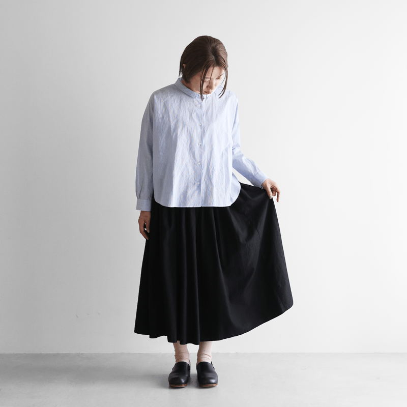 名古屋黒紋付染］フランス綾ロングスカート（山勝ブラック）【レディス