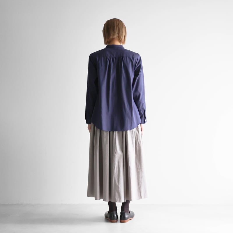 【新品】HUIS. オーガニックコットンビエラブラウス（オリエンタルブルー） オーガニックコットンビエラブラウス（オリエンタルブルー