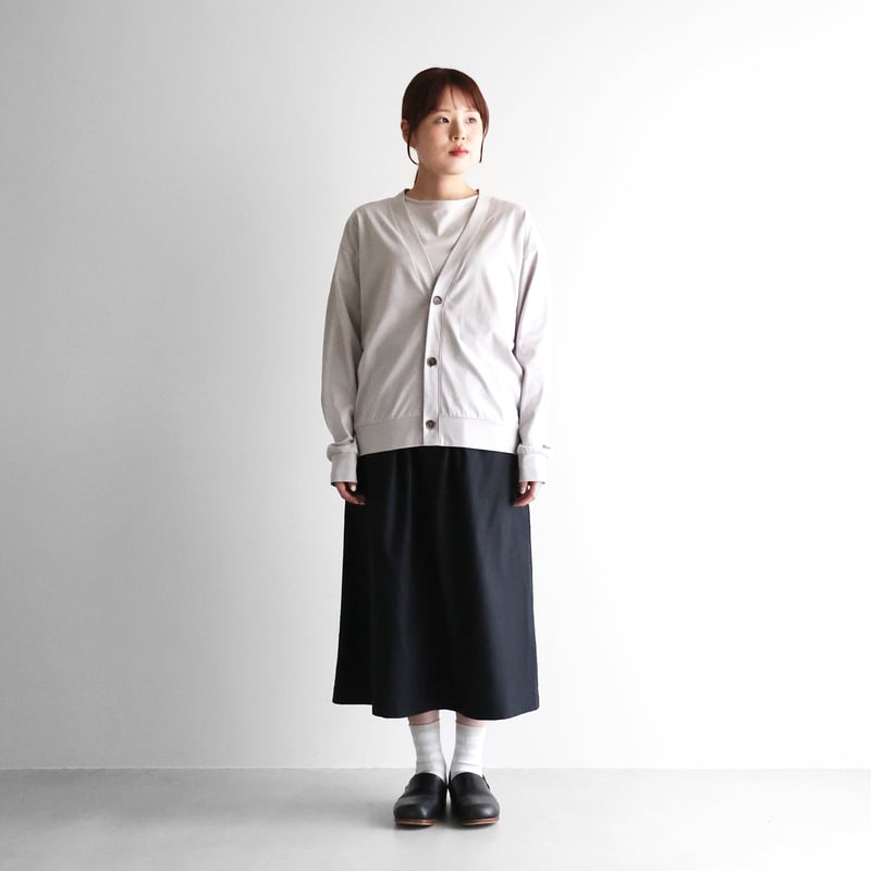 HUIS in house］SUVIN COTTONカーディガン（シルバーグレー