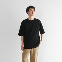 ［HUIS in house］綿麻天竺スタンダードTシャツ（ブラック）【ユニセックス】CS110
