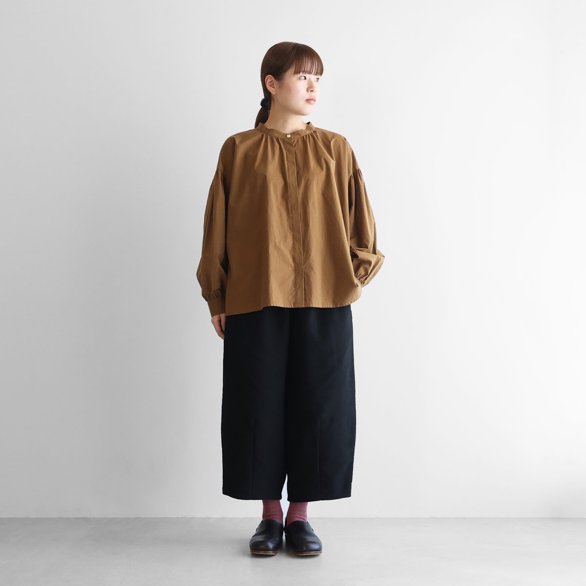 HUIS遠州織物みじんコール　サルエルバルーンパンツ黒 みじんコールサルエルバルーンパンツ【ユニセックス】511を