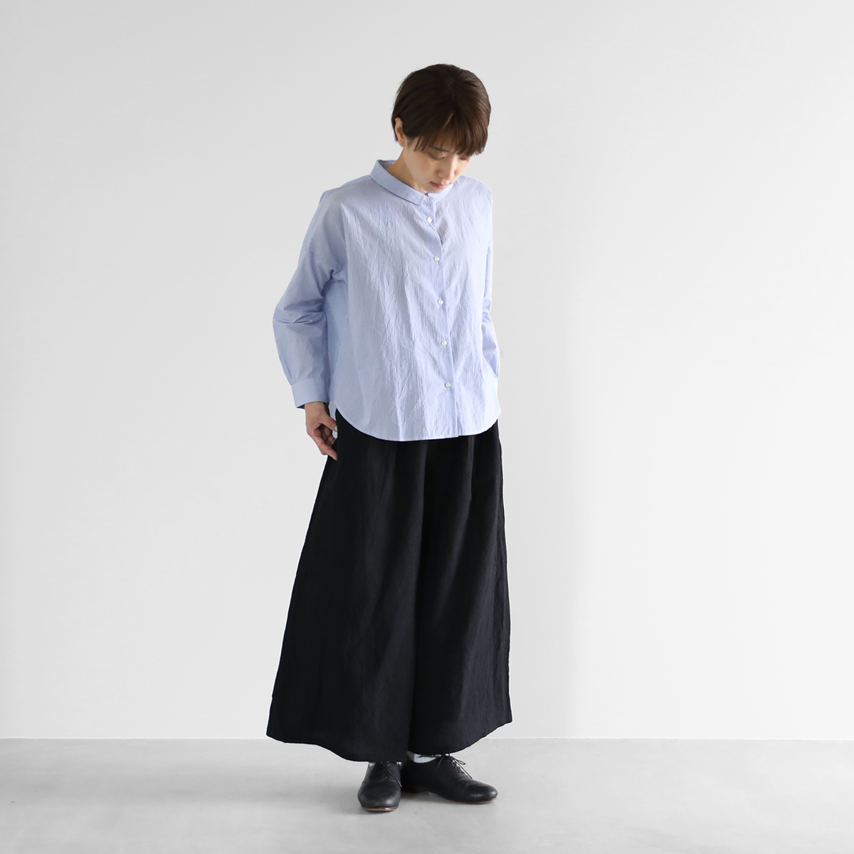 コードレーンワイドブラウス（ブルー）【レディス】U102 | HUIS