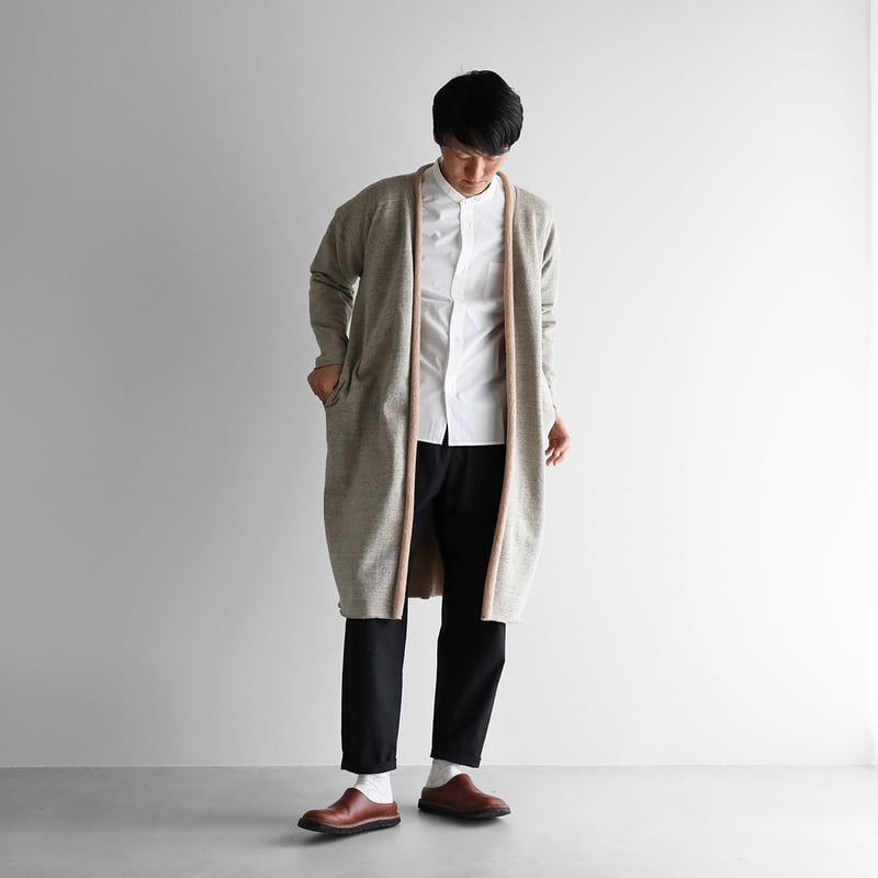 HUIS×yohaku吊り編み&茶綿スウェットロングカーディガン（トップ