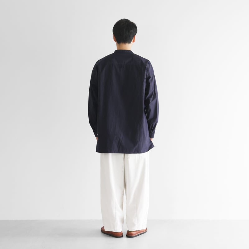 ばちばちタイプライタークロスバンドカラーオーバーシャツL（ダーク