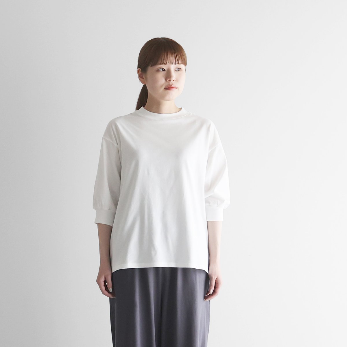 【新品】HUIS in house SUVIN COTTON 半袖ポロカットソー HUIS in house］SUVIN COTTON半袖ポロカットソー（ダーク