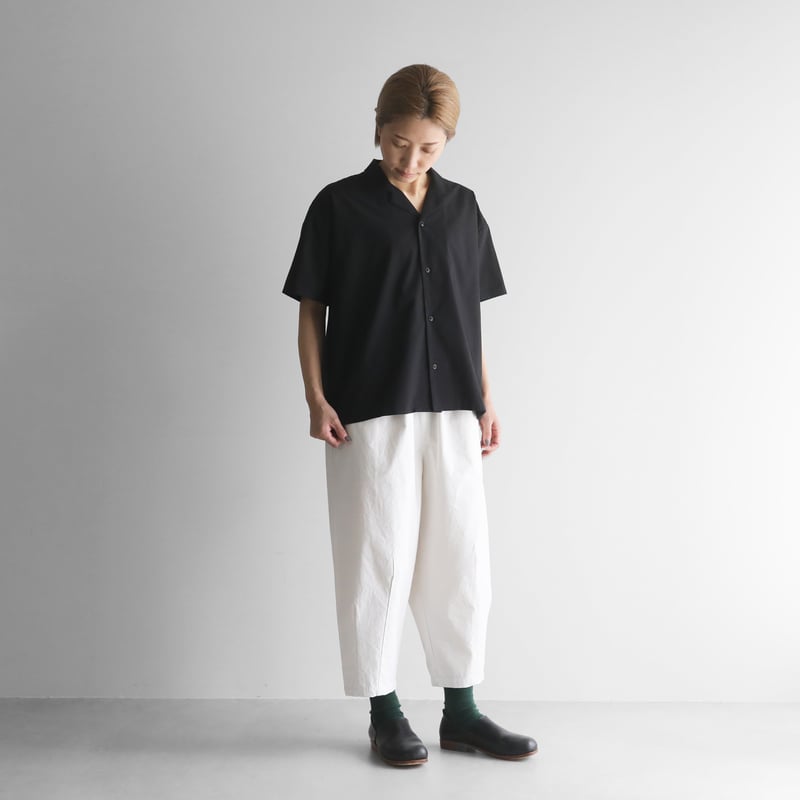 HUIS. オーガニックコットン オープンカラー オーバーシャツ ユニセックス オーガニックコットンオープンカラー半袖オーバーシャツ