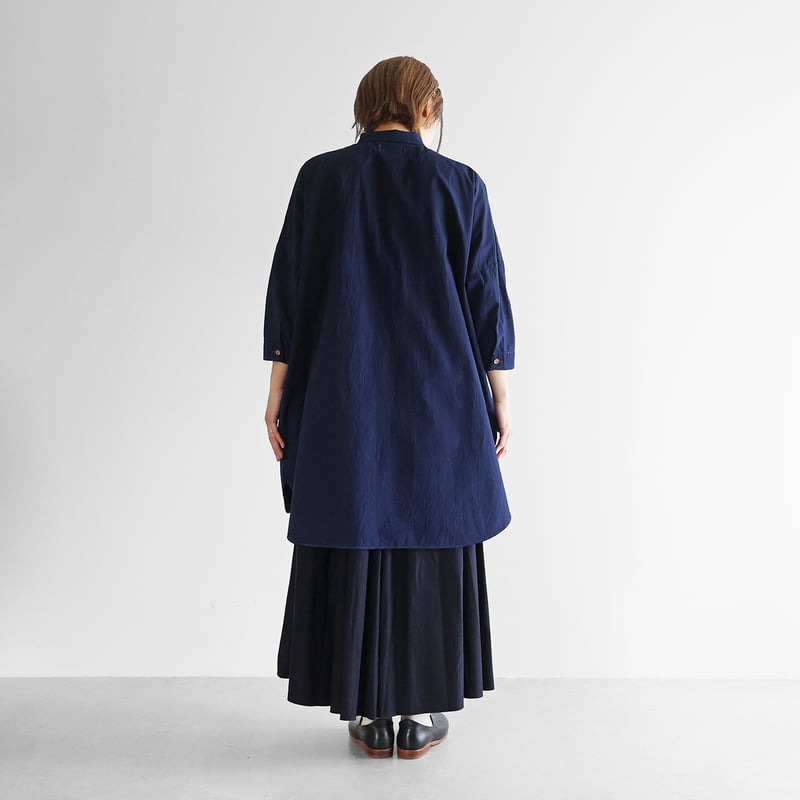 HUIS×sayu 本藍染めコットンロングシャツ【ユニセックス】004 | HUIS