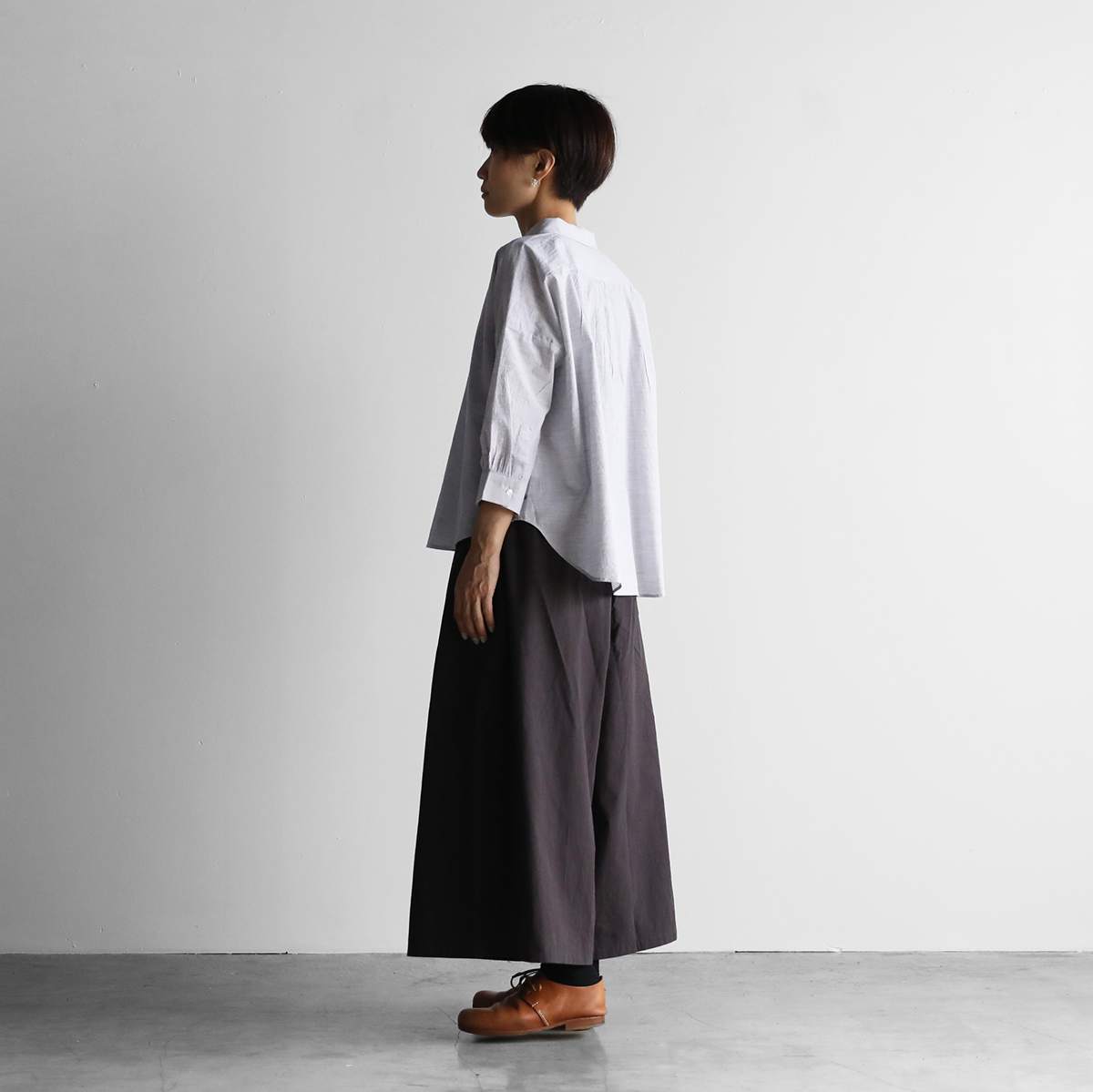 HUIS 遠州織物　U108　8分袖コードレーンワイドブラウス 8分袖コードレーンワイドブラウス U108をリリースしました