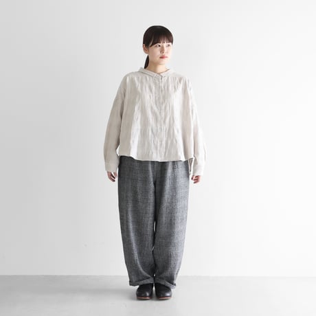 “HUIS×尾州”縮絨ウールバルーンパンツロング（グレンチェック）【ユニセックス】506L