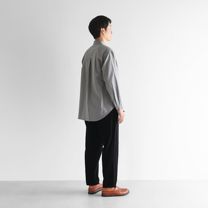 HUIS. ブラック パンツ 厚手モールスキンイージープレーンパンツ（ブラック）【ユニセックス