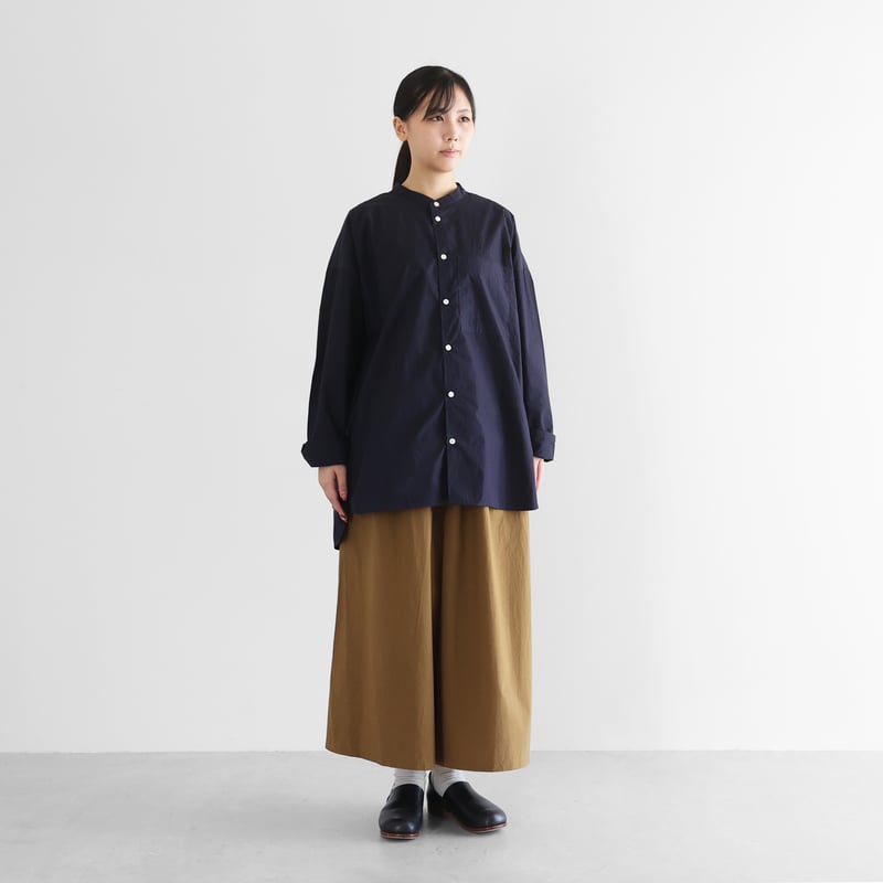 ばちばちタイプライタークロスバンドカラーオーバーシャツL（ダーク