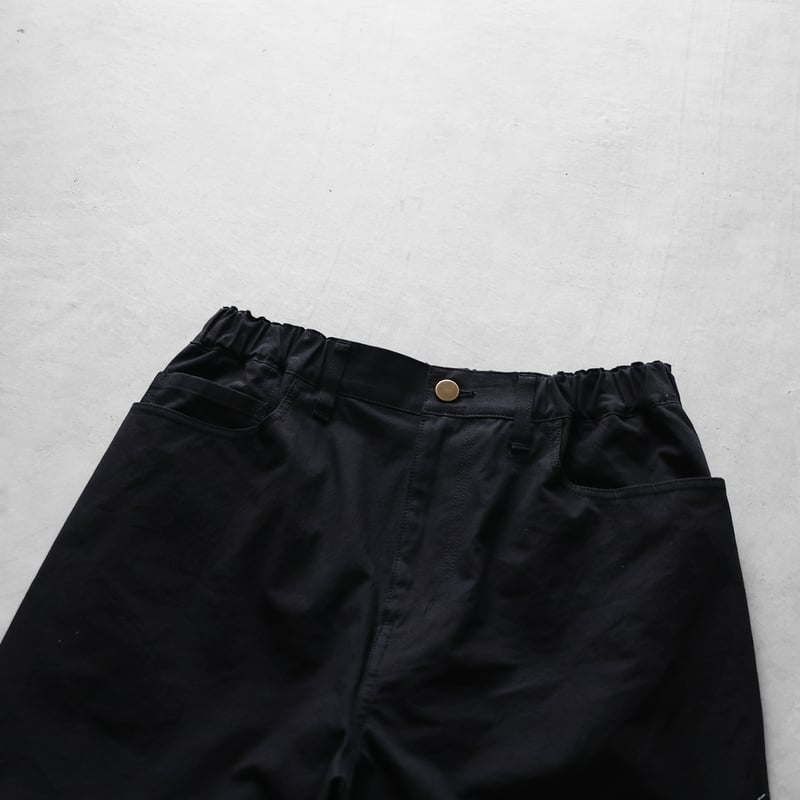 バフクロスワイドストレートワークパンツ(ブラック)【ユニセックス