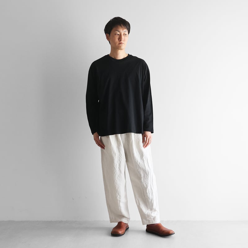 HUIS. バンブーリネンパンツ バンブーリネンワイドパンツ（オフホワイト）【ユニセックス】504