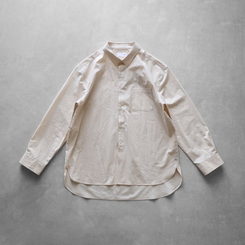 HUIS 棚田コットンビッグシャツ(きなり) 遠州織物×久留女木の棚田プロジェクト】棚田コットンビッグシャツ