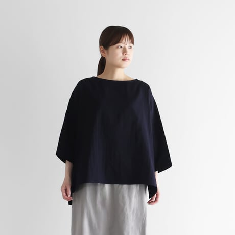 シャトルダブルガーゼワイドプルオーバ（ダークネイビー）【レディス】U612