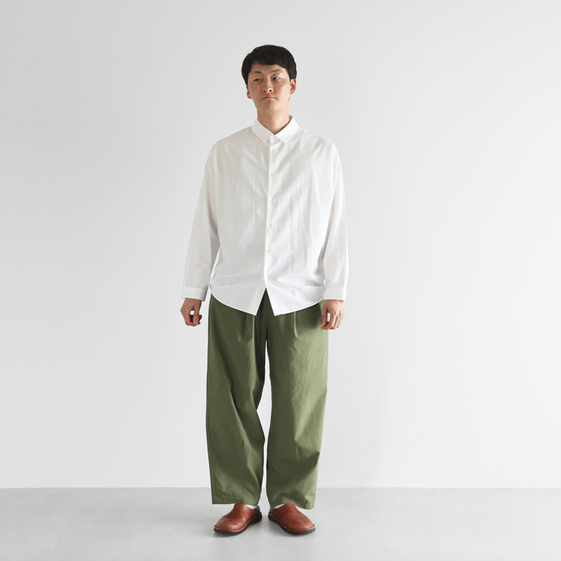 はと　SP チノクロスワイドパンツ　カーキ パンツ レディース ワイドパンツ ベイカーパンツ 脚長 チノパン