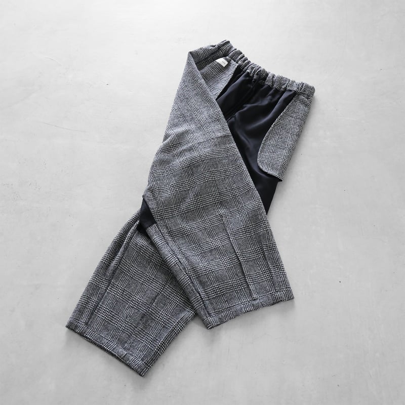 HUIS×尾州”縮絨ウールバルーンパンツロング（グレンチェック）【ユニ