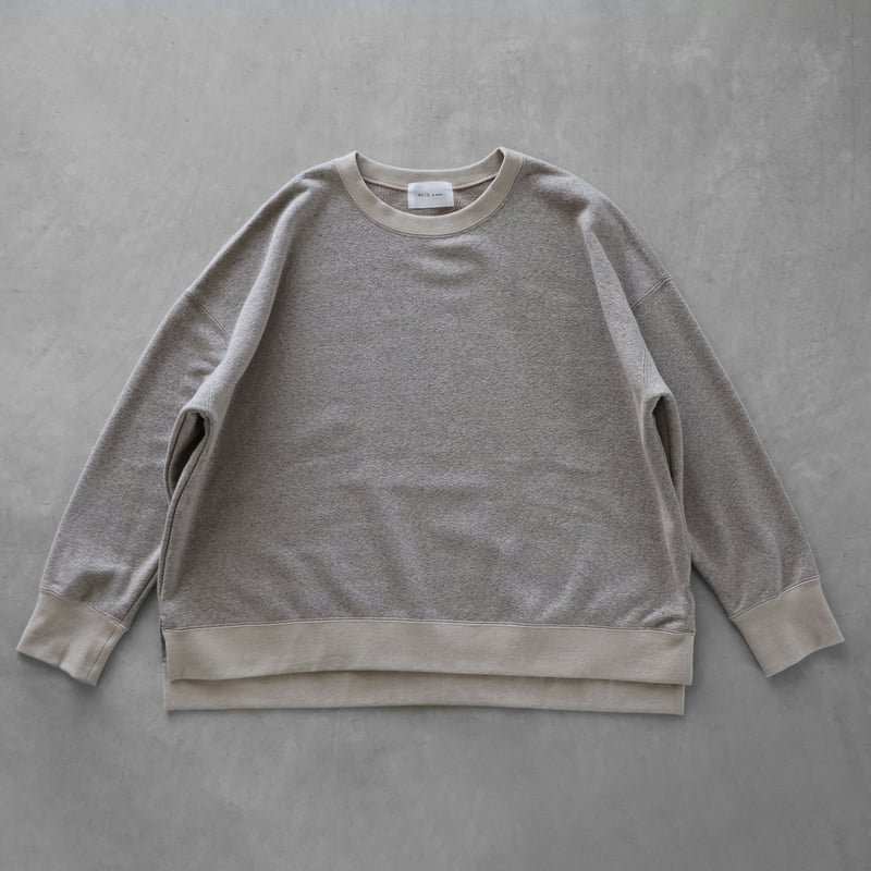 HUIS in house］SUVINスウェットゆるプルオーバー（カーキベージュ 