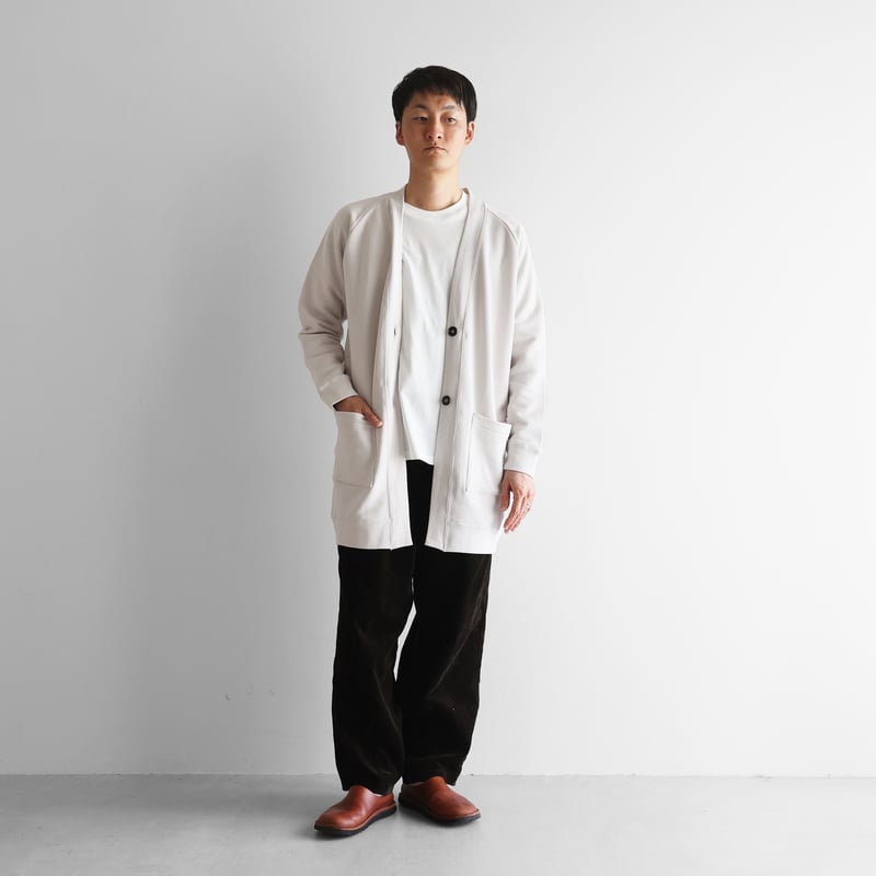 HUIS in house］SUVINスウェットロングカーディガン（ホワイトグレー