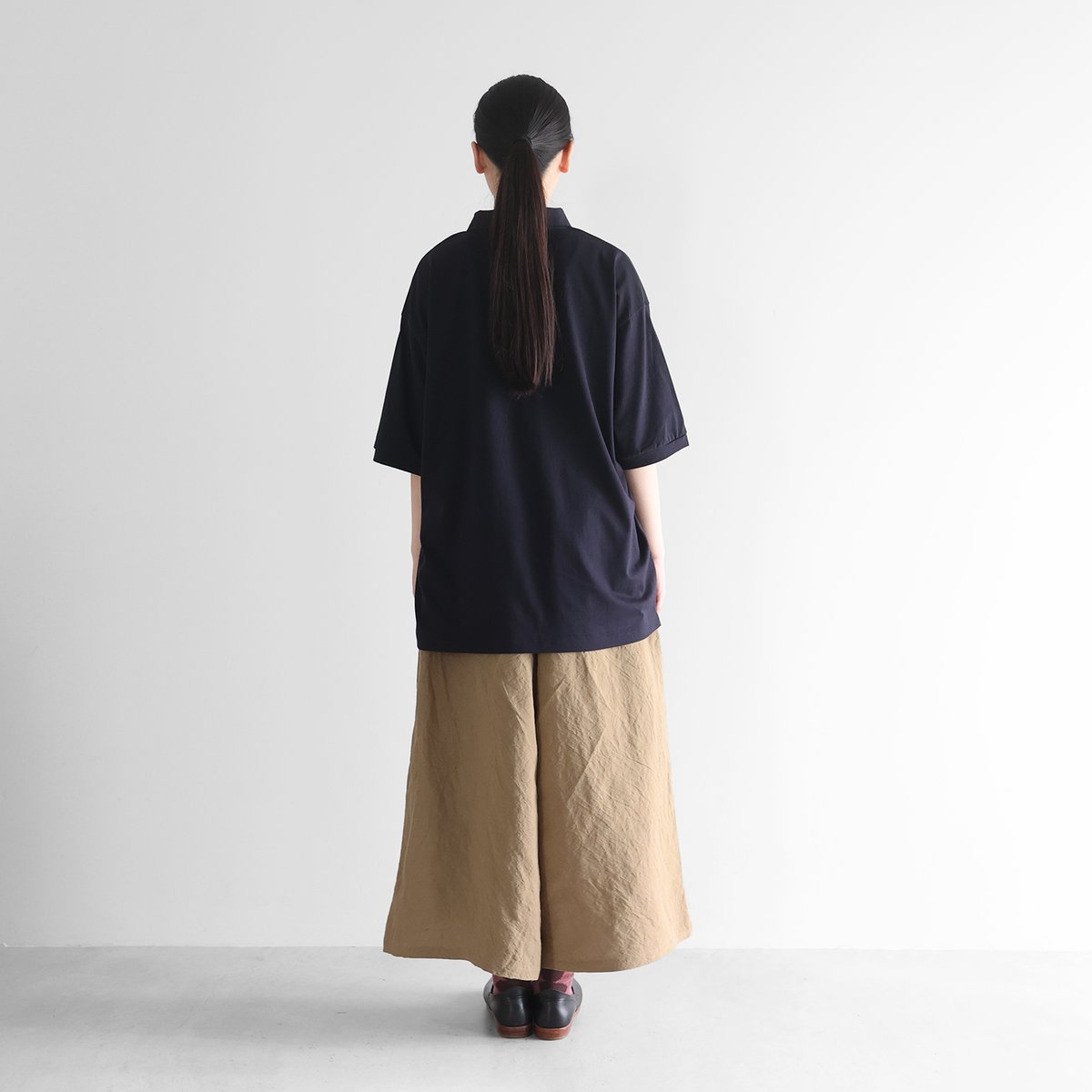 HUIS in house］SUVIN COTTONビッグポロカットソー（ダークネイビー）【