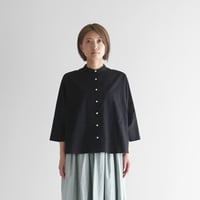 HUIS in house］SUVIN COTTON長袖スクエアワイドカットソー（ブラック）