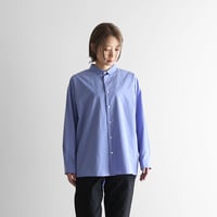 タイプライタークロススモールカラービッグシャツ（サックスブルー）【ユニセックス】029