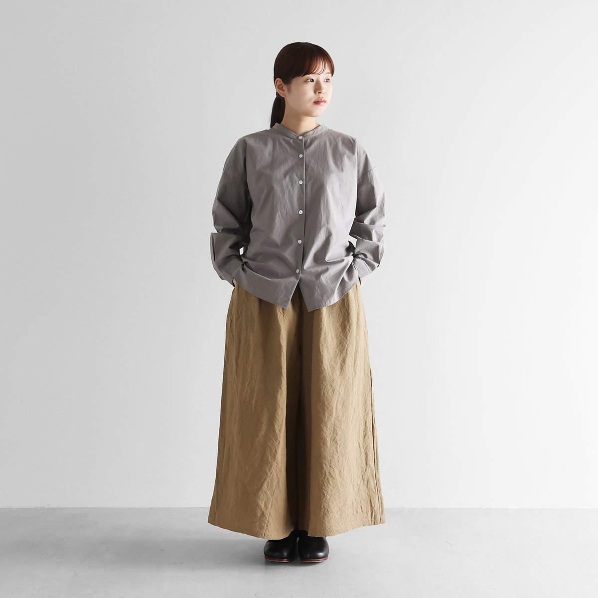 バンブーリネンスカートパンツ（サンドベージュ）【ユニセックス】505