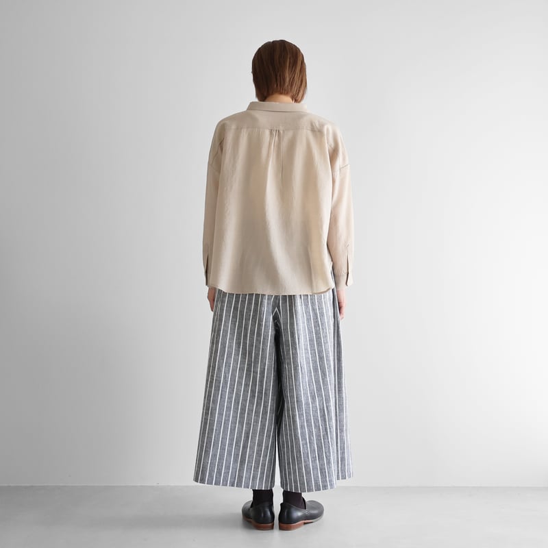 ウォッシャブルウールワイドブラウス(グレージュ)【レディス ウォッシャブルウールワイドブラウス(グレージュ)【レディス