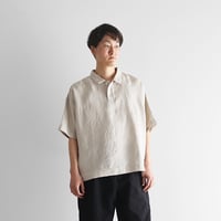 シャトルリネンゆったり半袖プルオーバーシャツ（きなり）【ユニセックス】616W