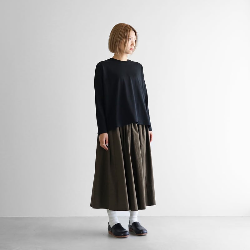 HUIS in house］SUVIN COTTON長袖スクエアワイドカットソー