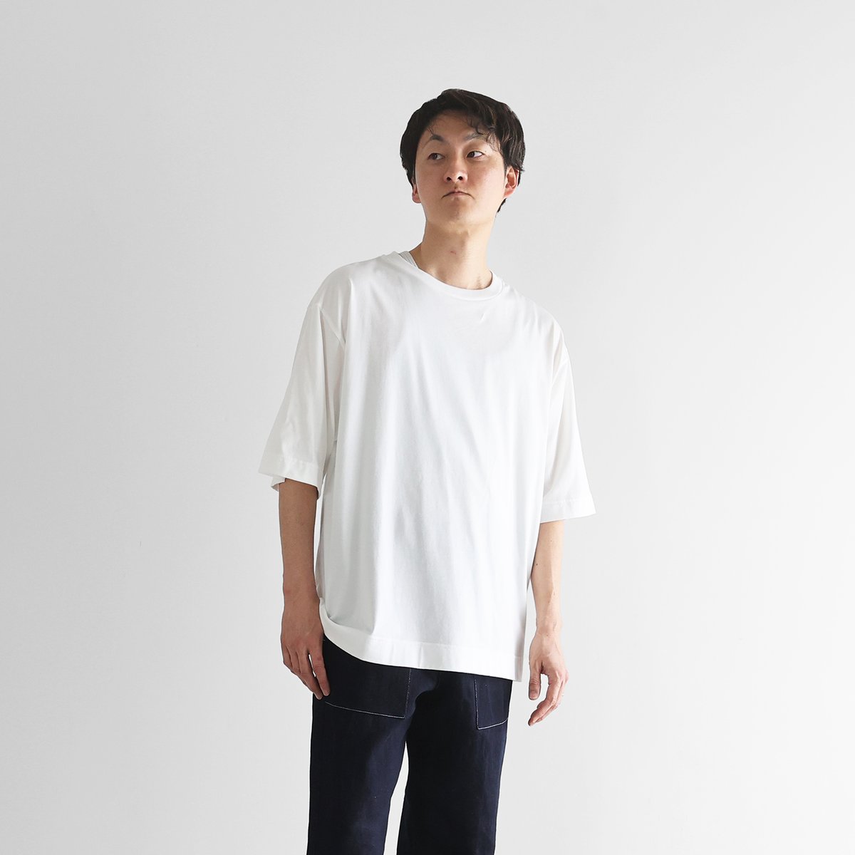 HUIS in house］SUVIN COTTONスタンダードTシャツ（白）【ユニセックス