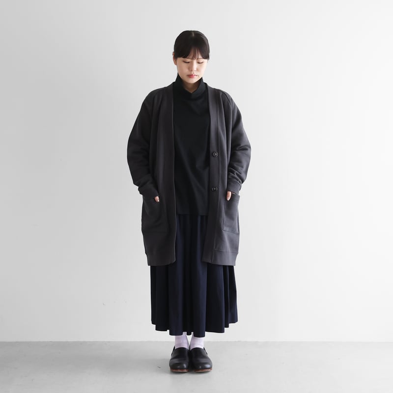 HUIS in house］SUVINスウェットロングカーディガン（ダークグレー
