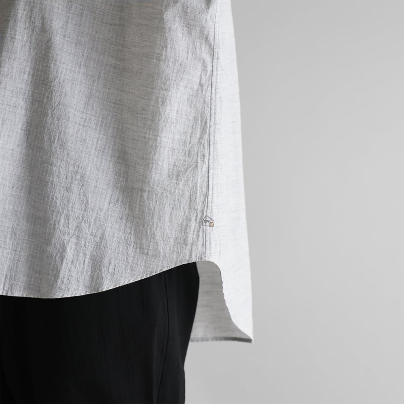 美品 HUIS 遠州織物 コードレーン ストライプ ワイドブラウス ブラック F コードレーンワイドブラウス（トップ糸グレーストライプ）【レディス