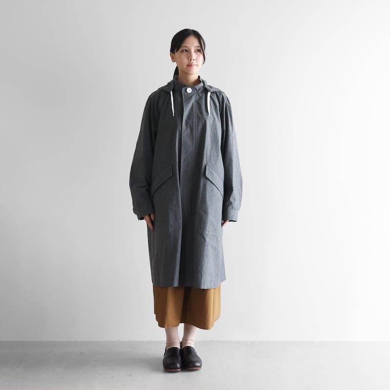 ダウンプルーフコットンパッカリングフードコートL（トップ糸